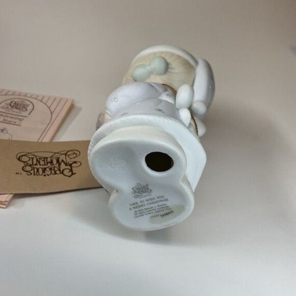 VTG NWB Enesco Precious Moments Figurine Time To Wish You A Merry Christmas - Picture 2 of 14